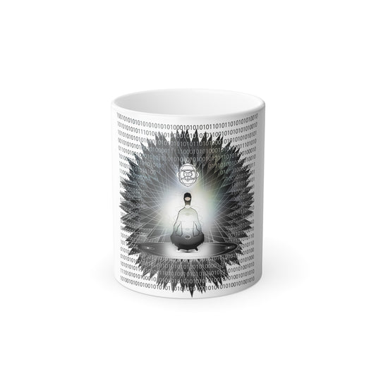 Color Morphing Mug - Meditation and Tech-Inspired Design, 11oz Heat Changing Coffee Cup